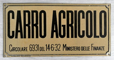 CARRO AGRICOLO - TARGA - IN
