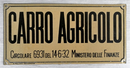 Carro agricolo targa - targa, in