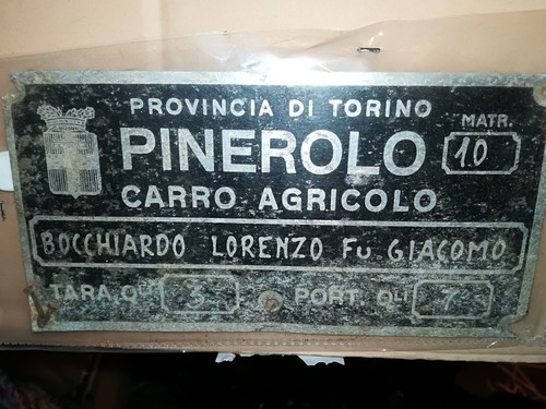 Targa tassa carro agricolo - tassa,